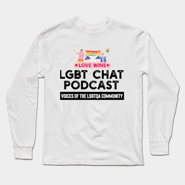 Black Design LGBT CHAT Long Sleeve T-Shirt by LGBTChat